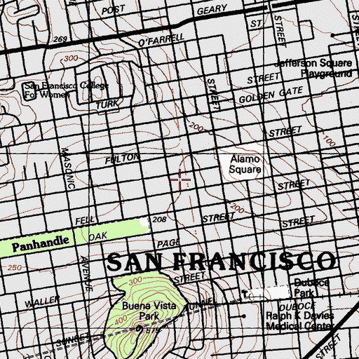 Topographic Map of Little Chapel Church of God and Christ, CA