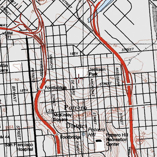 Topographic Map of Live Oak School, CA