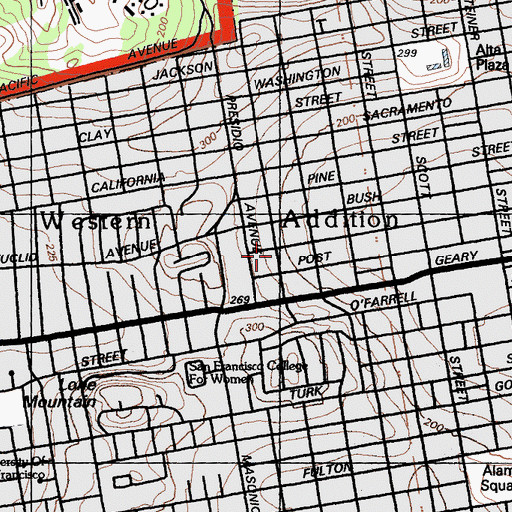 Topographic Map of Love Chapel Church of God in Christ, CA