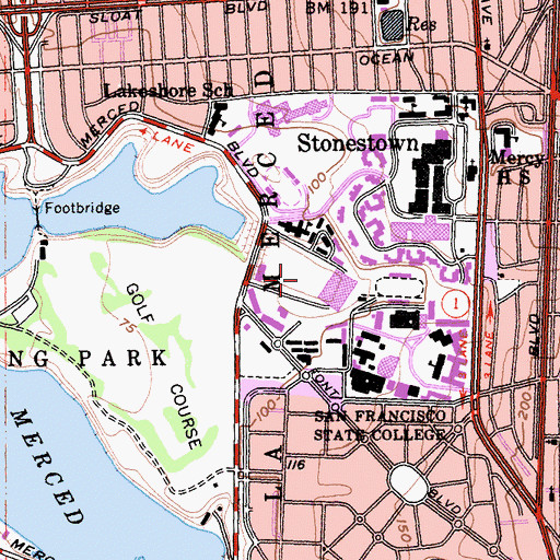 Topographic Map of Maloney Field, CA