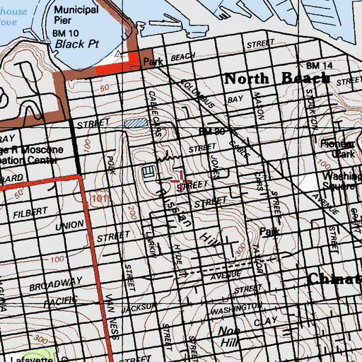 Topographic Map of Michelangelo Playground, CA