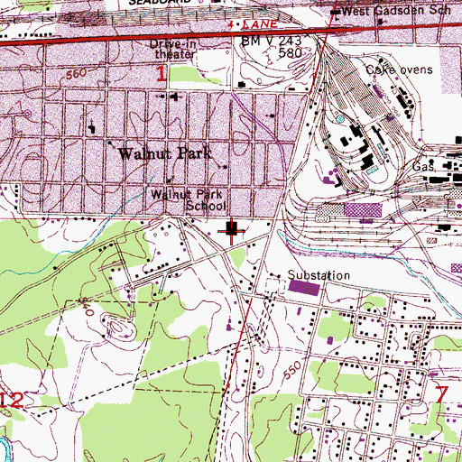 Topographic Map of Walnut Park Elementary School, AL