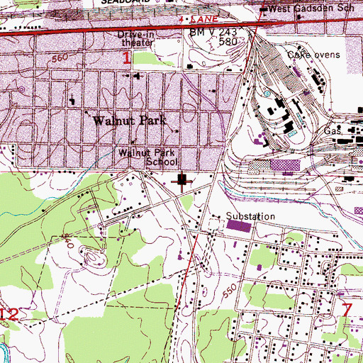 Topographic Map of Walnut Park Elementary School, AL
