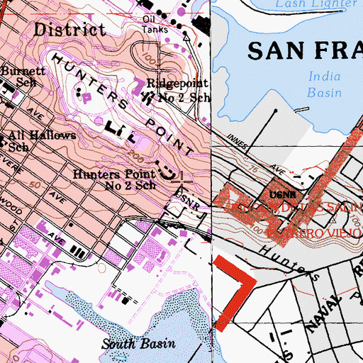 Topographic Map of Milton Myer Recreation Center, CA