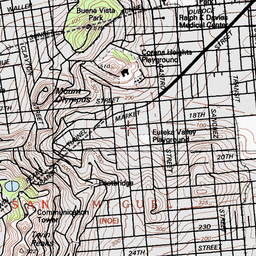 Topographic Map of Most Holy Redeemer Roman Catholic Church, CA