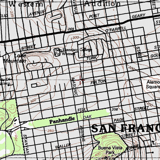 Topographic Map of Pentecostal Temple Church of God in Christ, CA