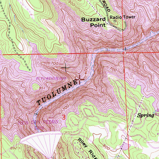 Topographic Map of Brush Gulch, CA