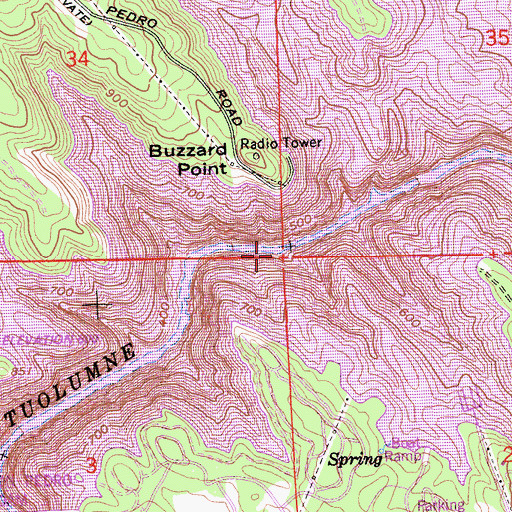 Topographic Map of Frank Young Gulch, CA