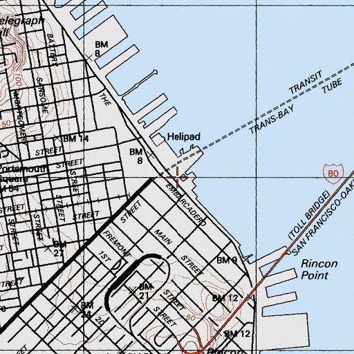 Topographic Map of Pier 2, CA