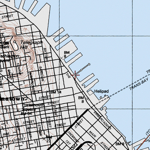 Topographic Map of Pier 5, CA