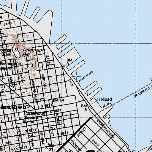 Topographic Map of Pier 7, CA