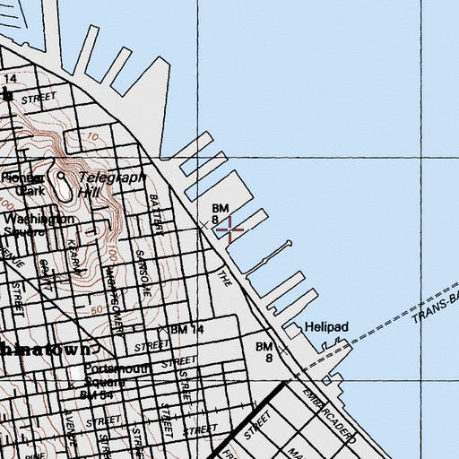 Topographic Map of Pier 9, CA