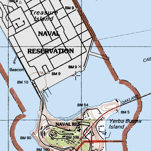 Topographic Map of Pier 11, CA