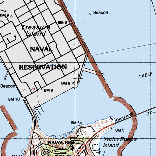 Topographic Map of Pier 13, CA