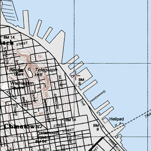 Topographic Map of Pier 17, CA