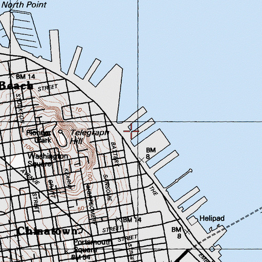 Topographic Map of Pier 19, CA