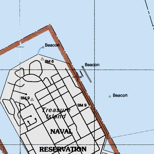 Topographic Map of Pier 21, CA