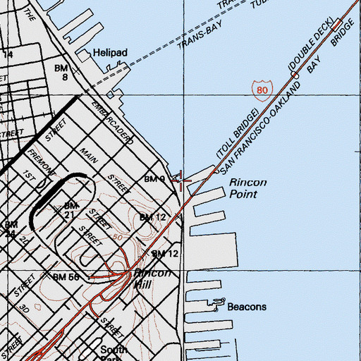 Topographic Map of Pier 24, CA