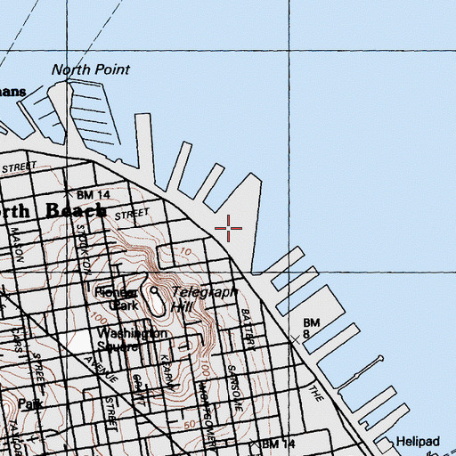 Topographic Map of Pier 27, CA