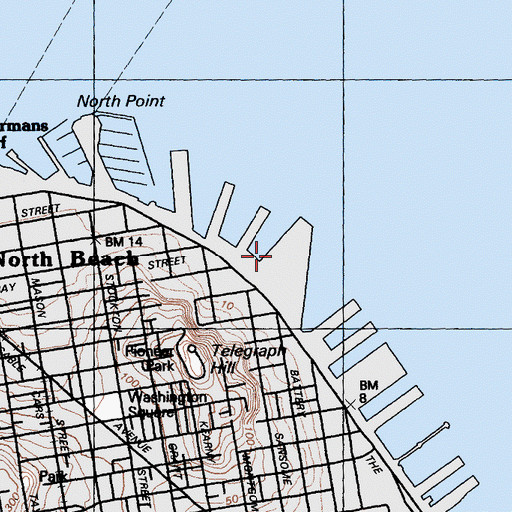 Topographic Map of Pier 29, CA