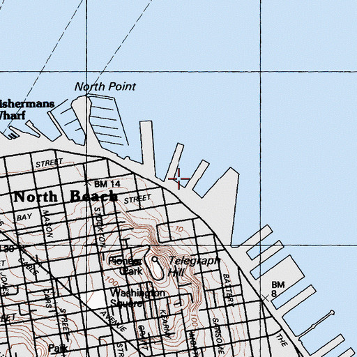 Topographic Map of Pier 31, CA