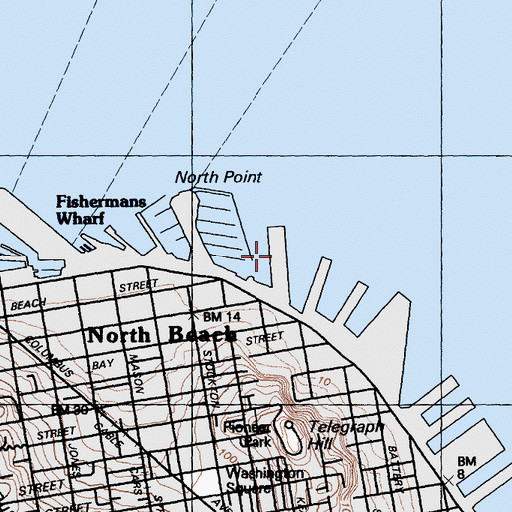 Topographic Map of Pier 35, CA
