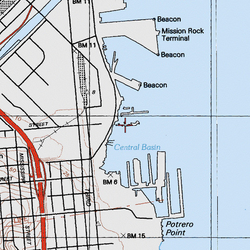 Topographic Map of Pier 64, CA