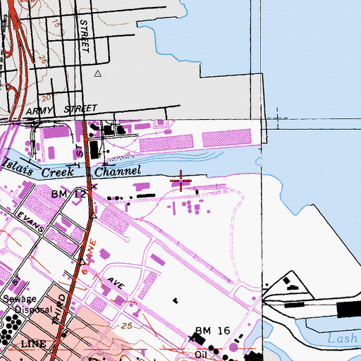 Topographic Map of Pier 92, CA