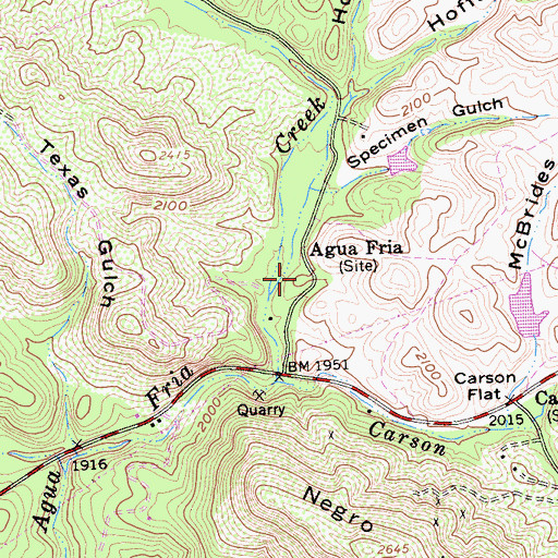 Topographic Map of Agua Fria, CA