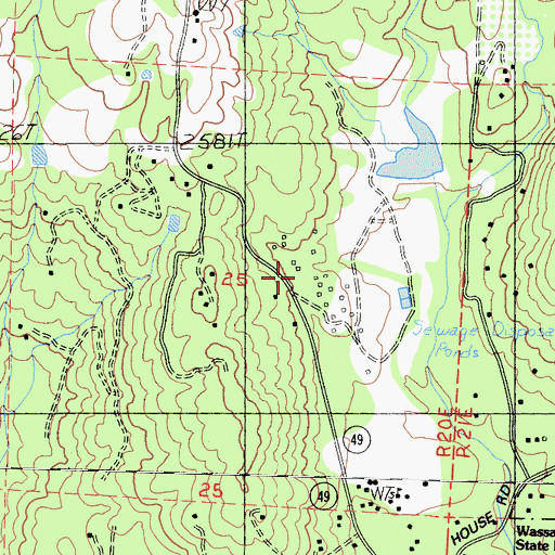 Topographic Map of Ahwahnee Sanatorium, CA