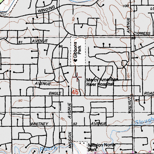 Topographic Map of American River Hospital (historical), CA