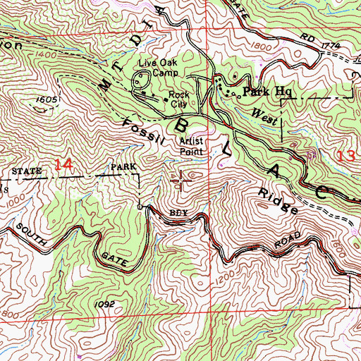 Topographic Map of Artist Point, CA