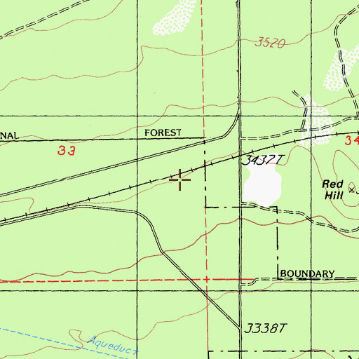 Topographic Map of Ash Creek Junction, CA