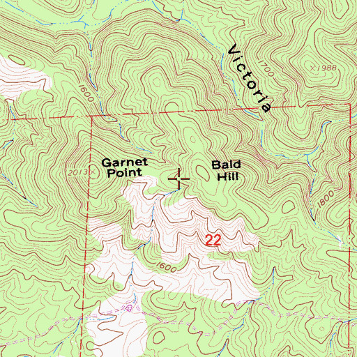 Topographic Map of Bald Hill, CA
