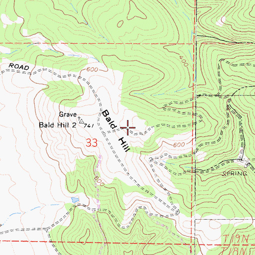 Topographic Map of Bald Hill, CA