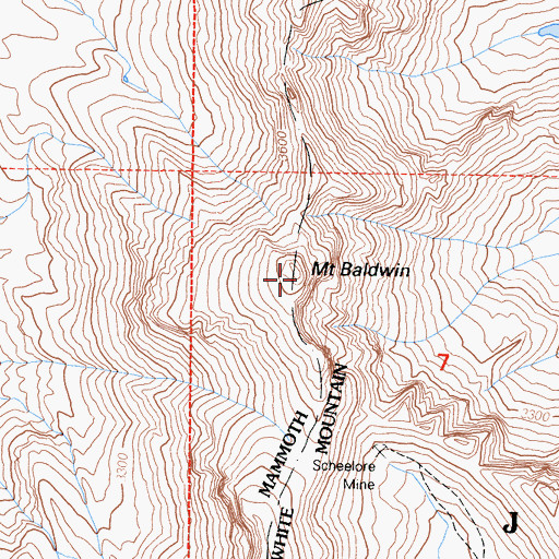 Topographic Map of Mount Baldwin, CA