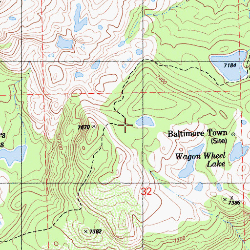 Topographic Map of Baltimore Town, CA