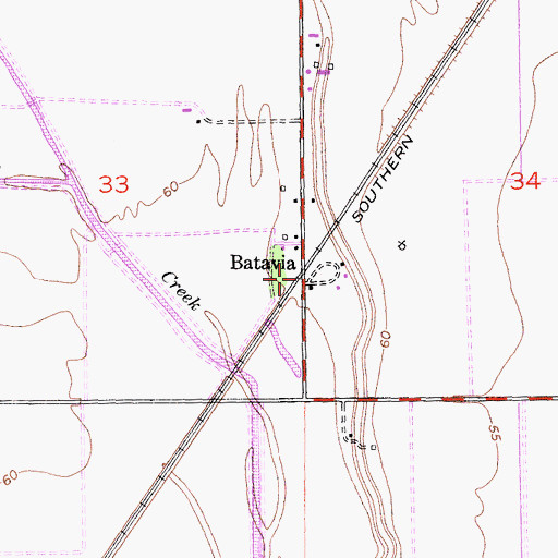 Topographic Map of Batavia, CA