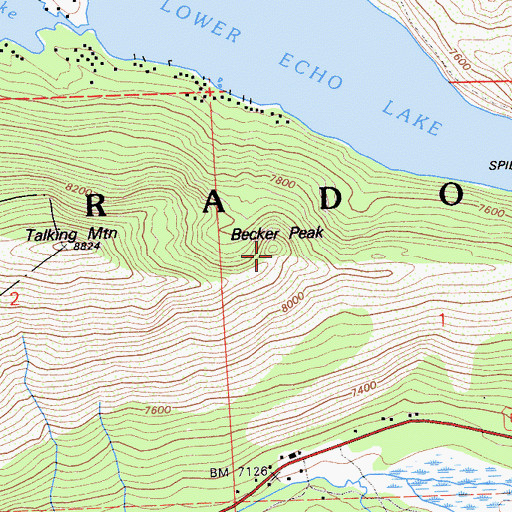 Topographic Map of Becker Peak, CA