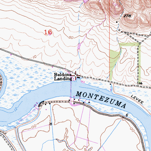 Topographic Map of Beldons Landing, CA