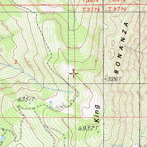Topographic Map of Bonanza King, CA