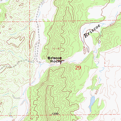 Topographic Map of Briscoe Rocks, CA
