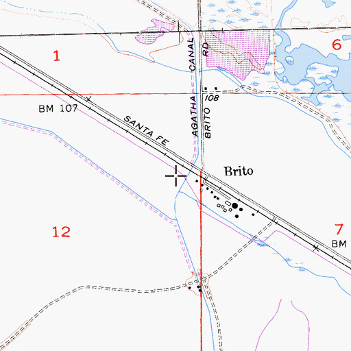 Topographic Map of Brito, CA