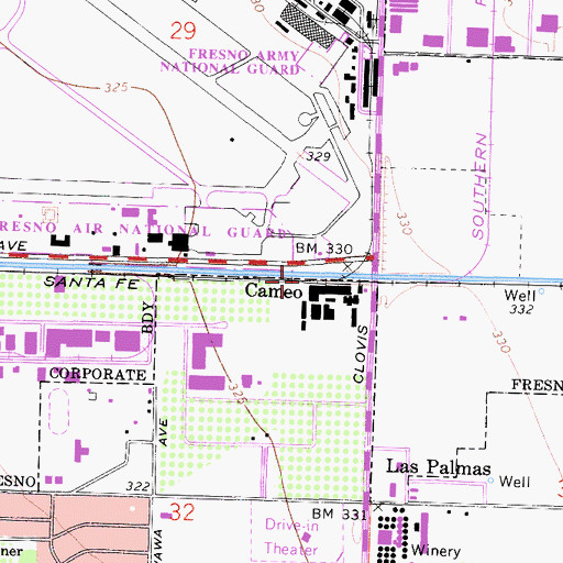 Topographic Map of Cameo, CA