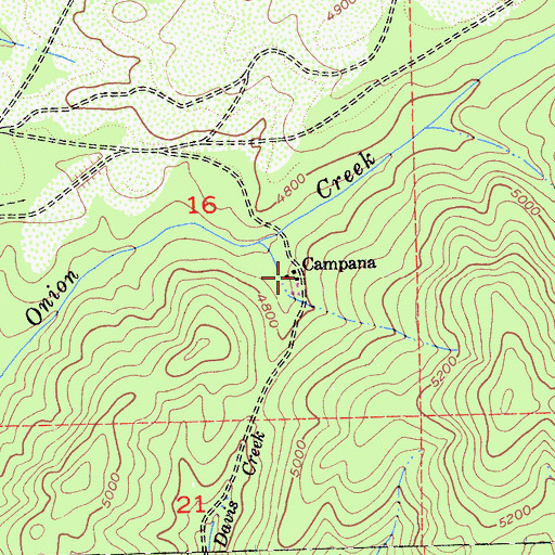 Topographic Map of Campana, CA