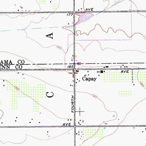 Topographic Map of Capay, CA