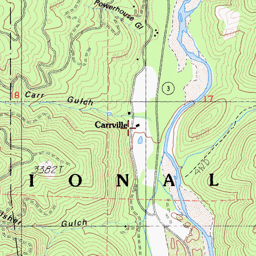 Topographic Map of Carrville, CA