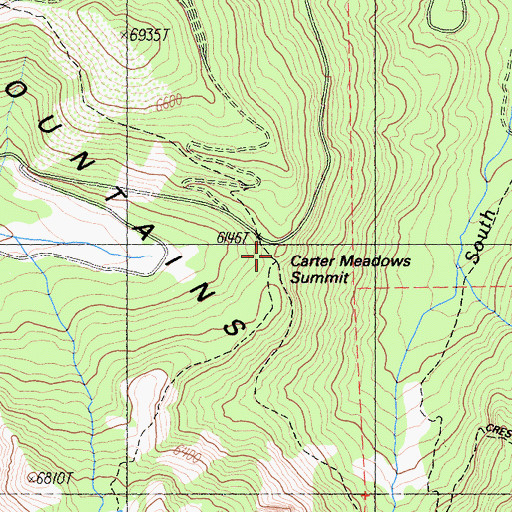 Topographic Map of Carter Meadows Summit, CA