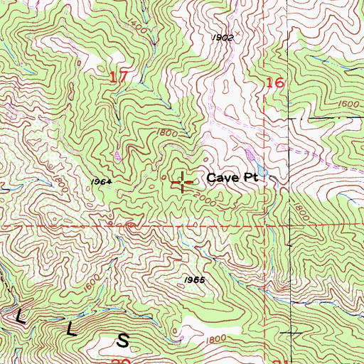 Topographic Map of Cave Point, CA