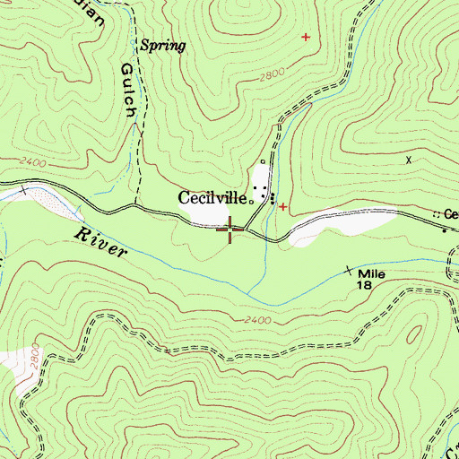 Topographic Map of Cecilville, CA